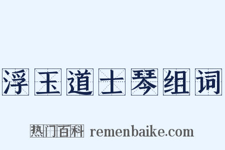 浮玉道士琴组词是什么意思的图片